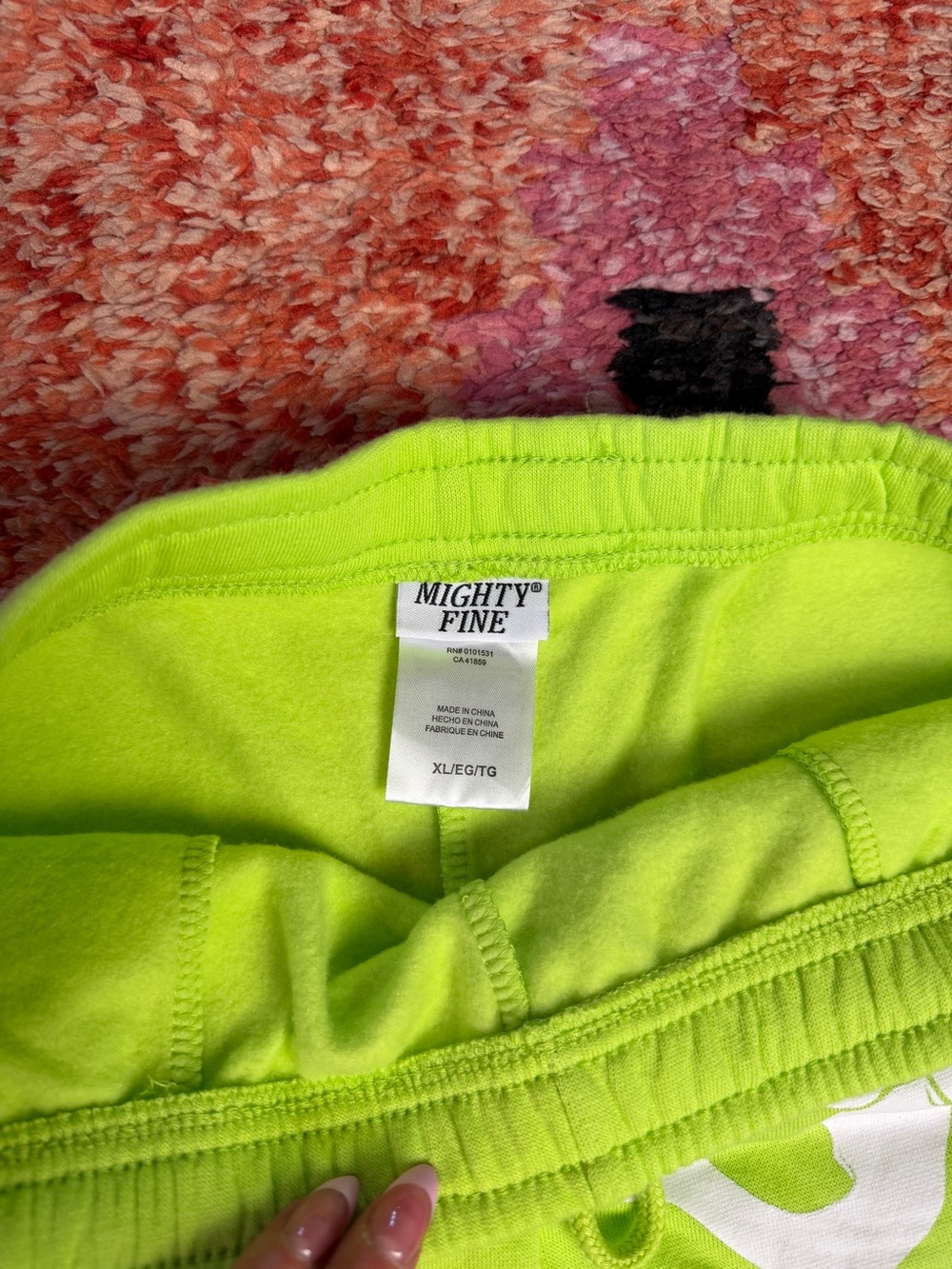 MIGHTY FINE NEON GREEN SKELETON JOGGER SWEATPANTS HALLOWEEN SKULLS PUNK SZ XL - Picture 4 of 5